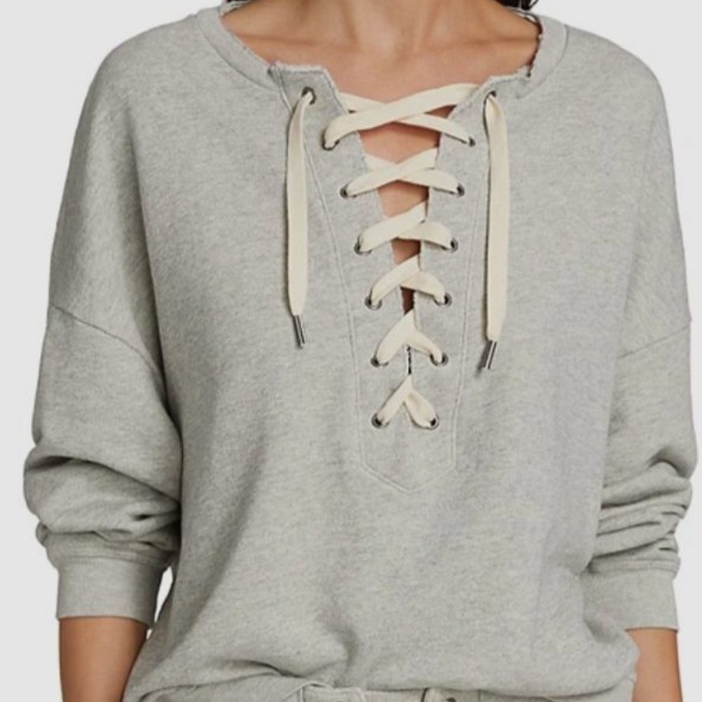 NSF Heather Gray Lace-Up Sweatshirt